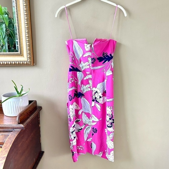 Yumi Kim Date Night Dress Easter Garden Pink Floral Strapless Silk Wrap Size XS - Picture 6 of 13